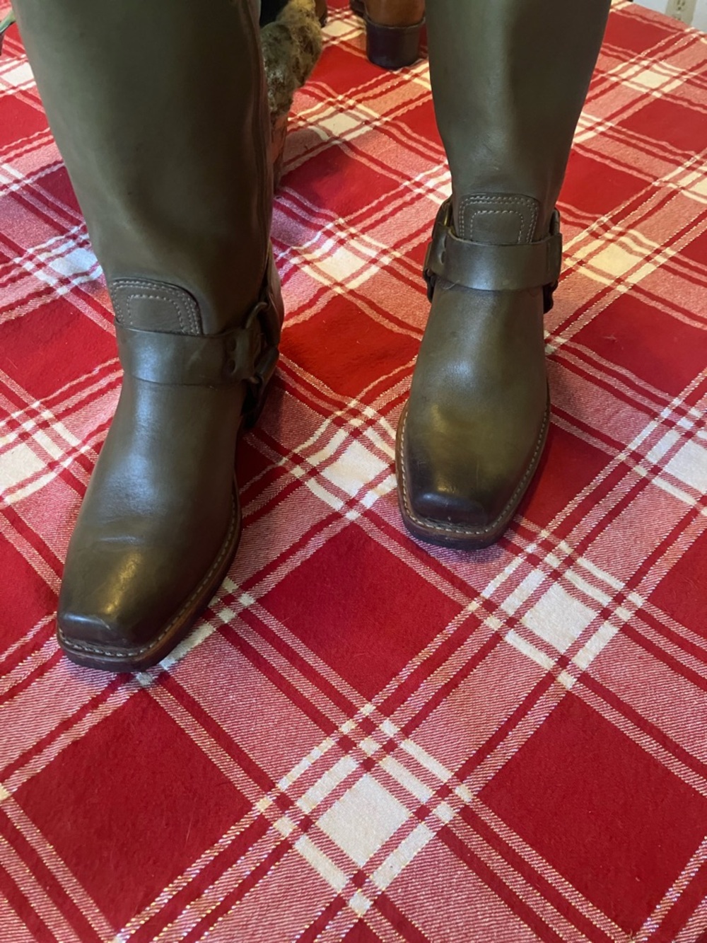 Frye Harness 12R Boots Olive Green Size 8 | Rare Discontinued Color - Picture 9 of 14